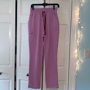 Pink “dusk” Figs High Waisted Yola Scrub Pants